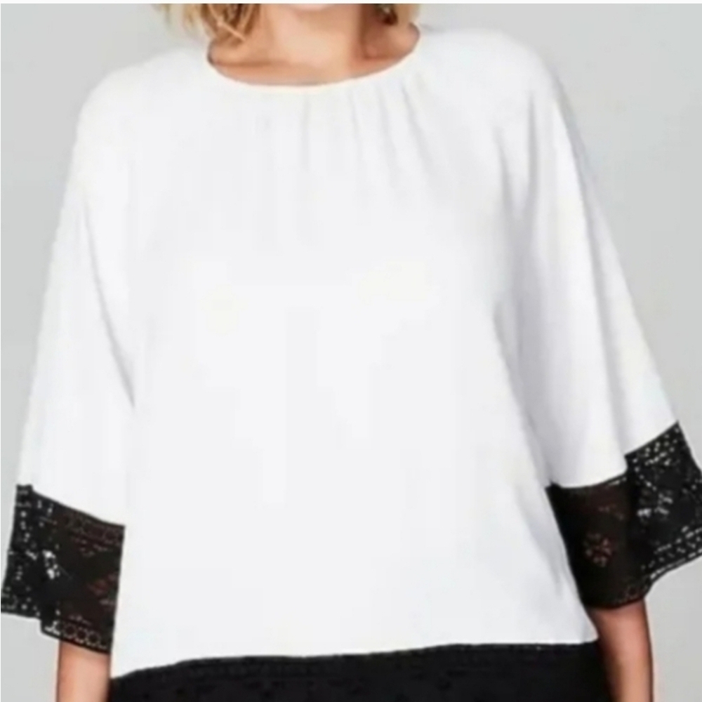 Christian Siriano Boxy White and Black Blouse - Picture 9 of 9